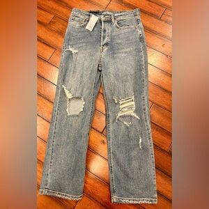 Wild Fable High Rise Straight Distressed Blue Jeans